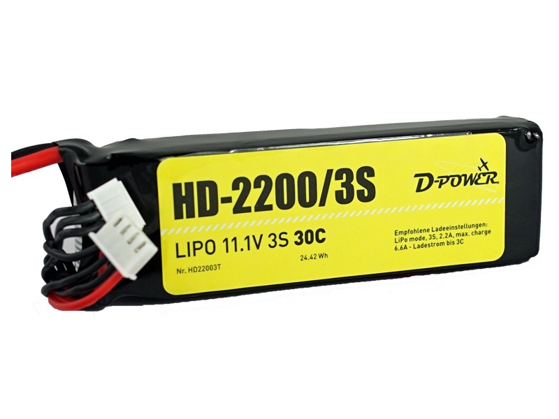 D-Power HD-2200 3S Lipo (11,1V) 30C XT-60