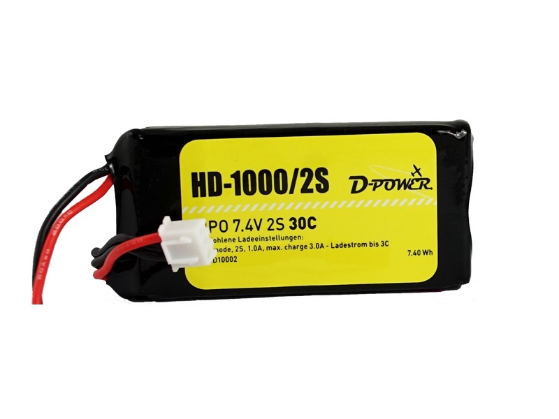 D-POWER HD-1000 2S LIPO (7,4V) 30C - MIT BEC STECKER